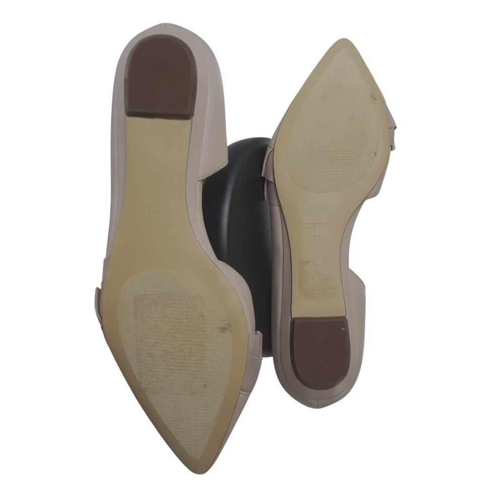 Nine West Nude Pleated Ruffle Pointed Toe D’Orsay Flats Women’s 7M - Picture 7 of 10